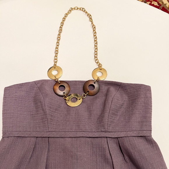 Milly Chain Necklace Halter Dress Purple Sz12 - Picture 3 of 12